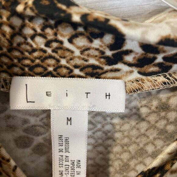 Leith Snake Print Long Sleeve Mock Neck Body-con Dress NWT - Picture 8 of 9